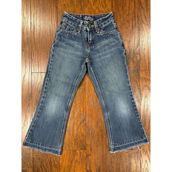 NEW Levis Strauss Signature Girls Rhinestone Jeans Size 6X Frayed Hem Denim - Picture 3 of 9